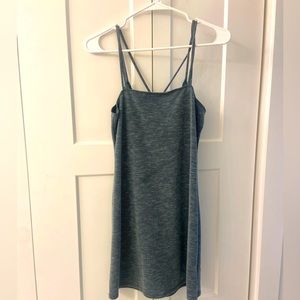 Lulus blue ribbed dress. Excellent condition. Criss cross back- size Small